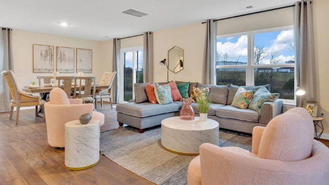 Furnished interior view inside a new home in The Hideaway at Fox Meadows, Bluff City (Image 5).