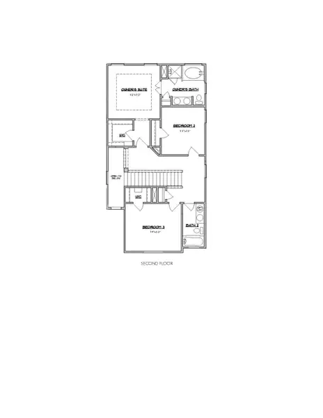 2D floor plan layout of this home in Park Hill Villas, Stafford, TX (Image 3).