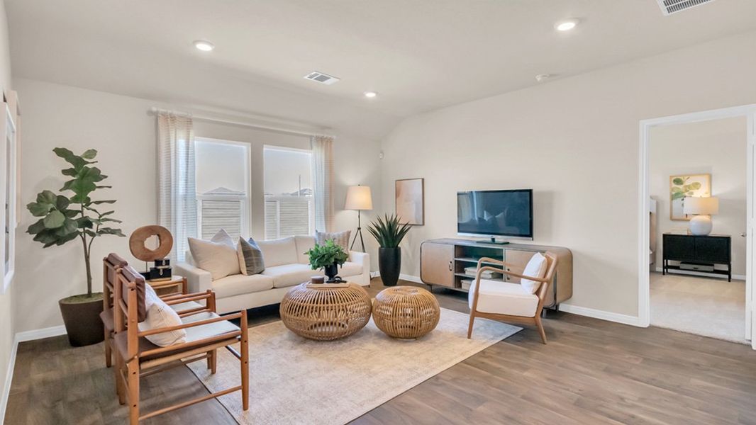 Representative furnished interior of a home built from the The Irvine by D.R. Horton in Monarch Ranch, Manor (Image 14). Representative furnished interior of a home built from the The Irvine by D.R. Horton in Monarch Ranch, Manor (Image 14).