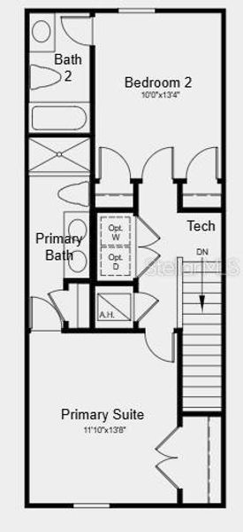 2D floor plan layout of this home in The Towns at Firethorn, Parrish, FL (Image 5).
