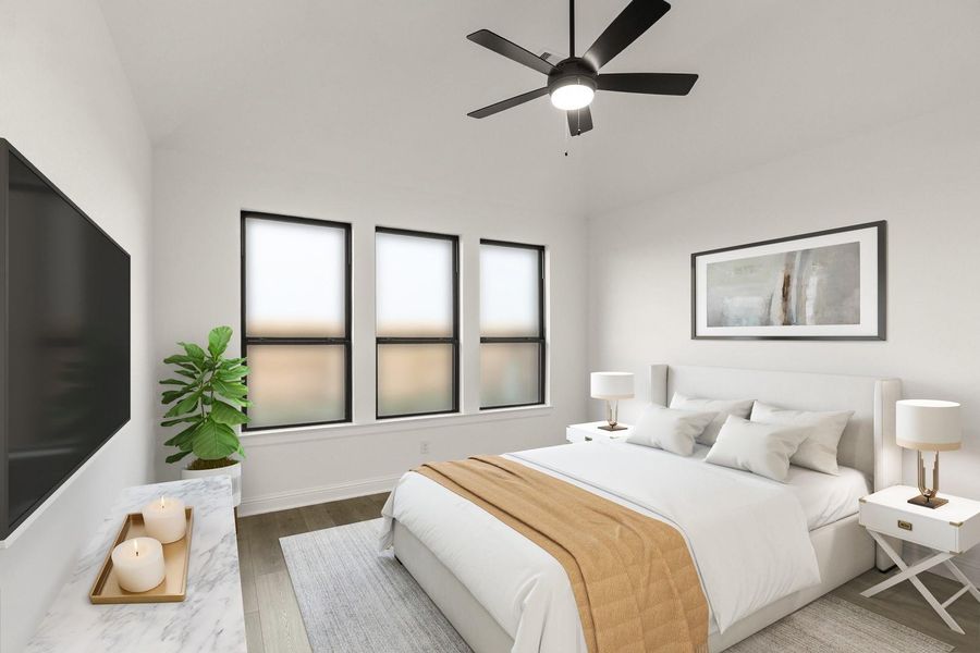 Virtually Staged Primary Bedroom