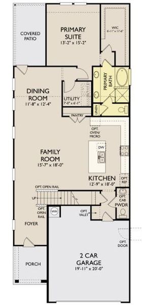 2D floor plan layout of this home in Cannon Ranch, Dripping Springs, TX (Image 5).