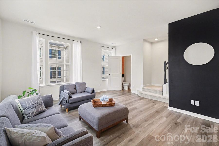 Living area & half bath on 2nd floor