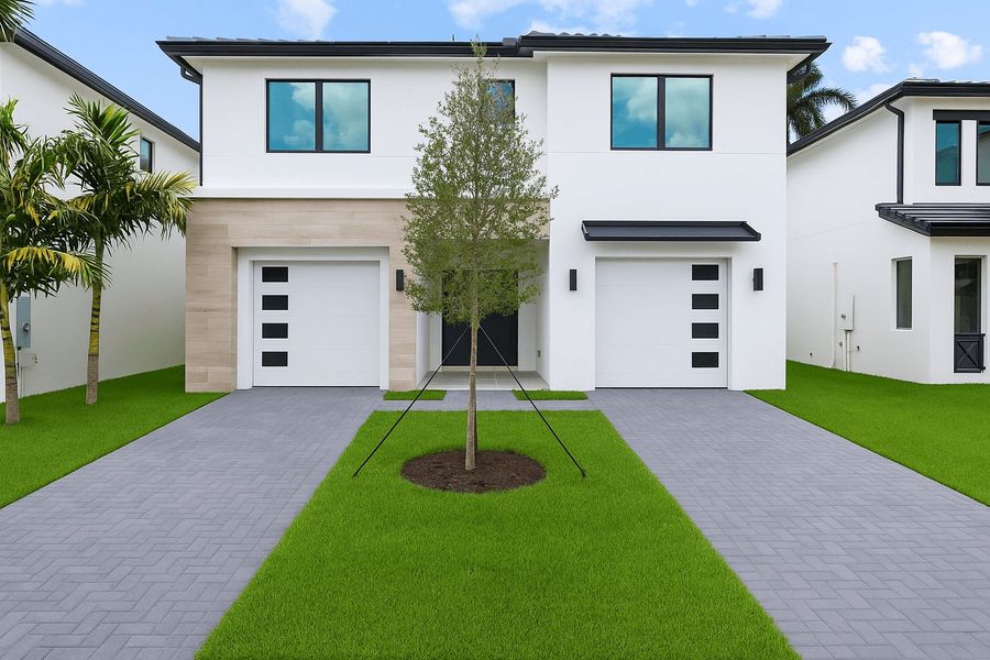 Representative exterior photo of a completed home built from the The Catamaran by 13th Floor Homes in Marina Landings, Fort Lauderdale, FL (Image 1).