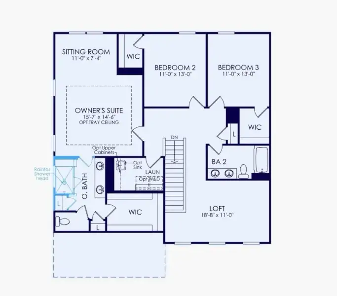 2D floor plan layout of this home in Sierra Creek, Hoschton, GA (Image 4).