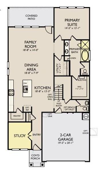 2D floor plan layout of this home in Covered Bridge, Hutto, TX (Image 3). 2D floor plan layout of this home in Covered Bridge, Hutto, TX (Image 3).