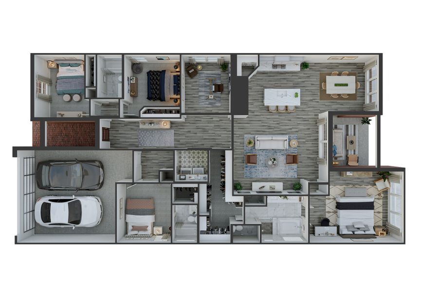 2D floor plan layout for the Starling by Tri Pointe Homes in Clopton Farms, Montgomery, TX (Image 4).