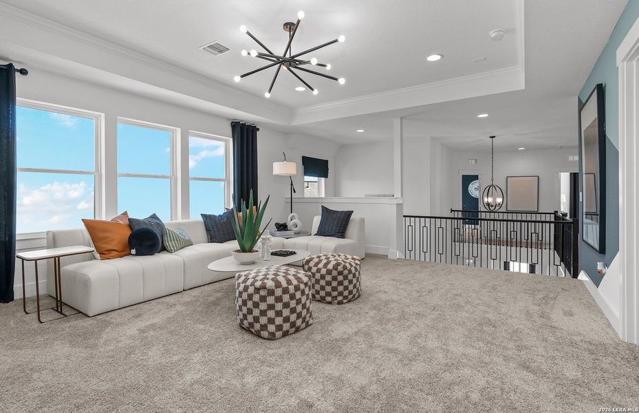 Furnished interior view inside a new home in Legacy at Lake Dunlap, New Braunfels (Image 33). Furnished interior view inside a new home in Legacy at Lake Dunlap, New Braunfels (Image 33).