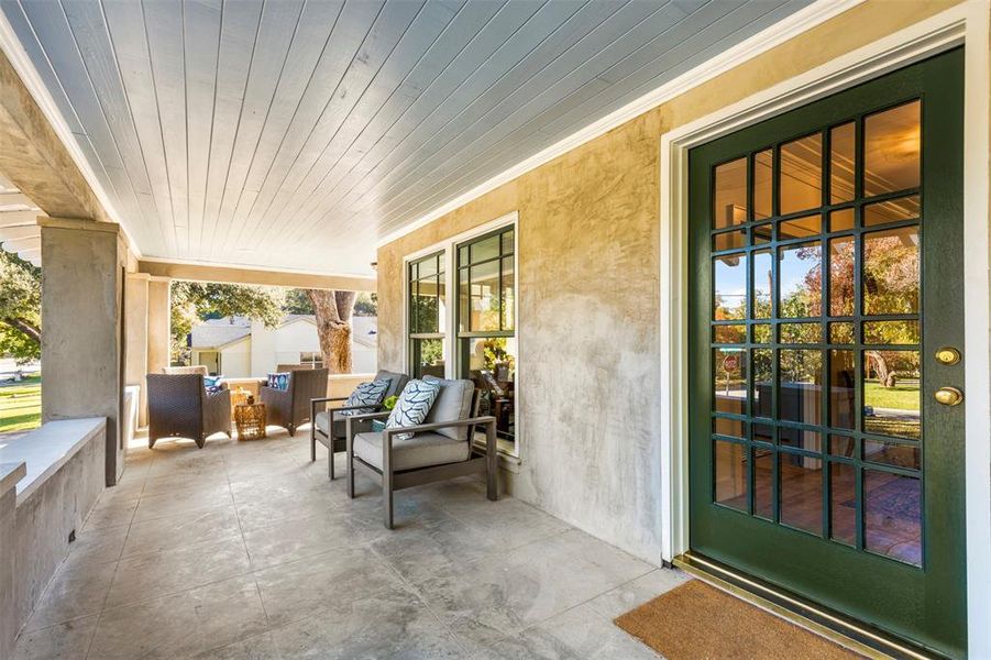 View of patio with an outdoor living space