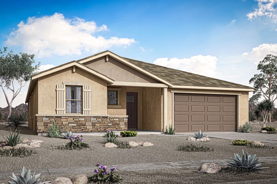 Representative exterior photo of a completed home built from the Harbor by Mattamy Homes in Miravida, Surprise, AZ (Image 21).