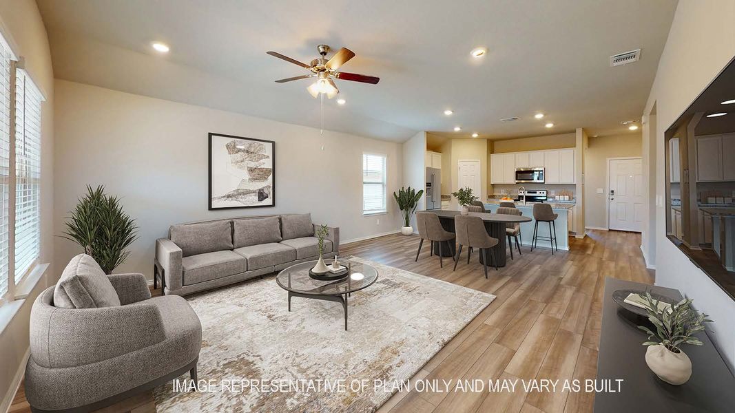 Representative furnished interior of a home built from the Elgin by D.R. Horton in Eastern Wells, Jarrell (Image 3). Representative furnished interior of a home built from the Elgin by D.R. Horton in Eastern Wells, Jarrell (Image 3).