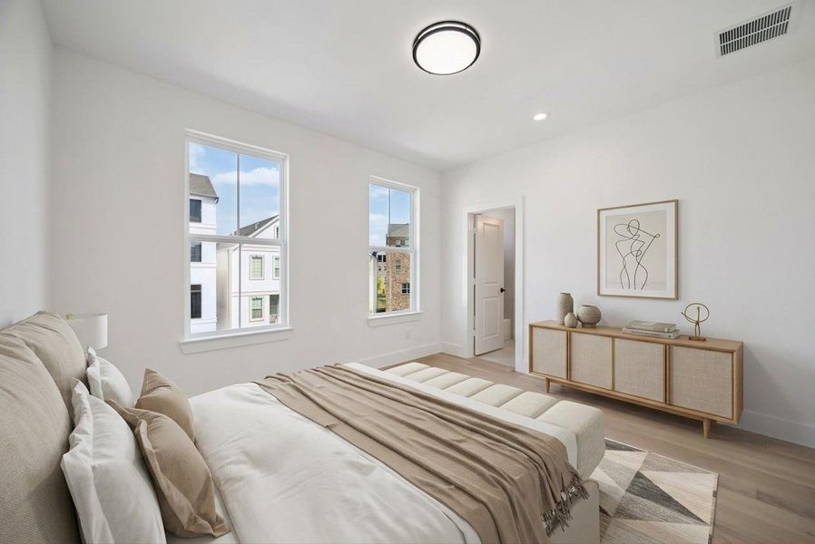 A view of one of your secondary bedrooms. This room has ample space and a full bathroom attached.