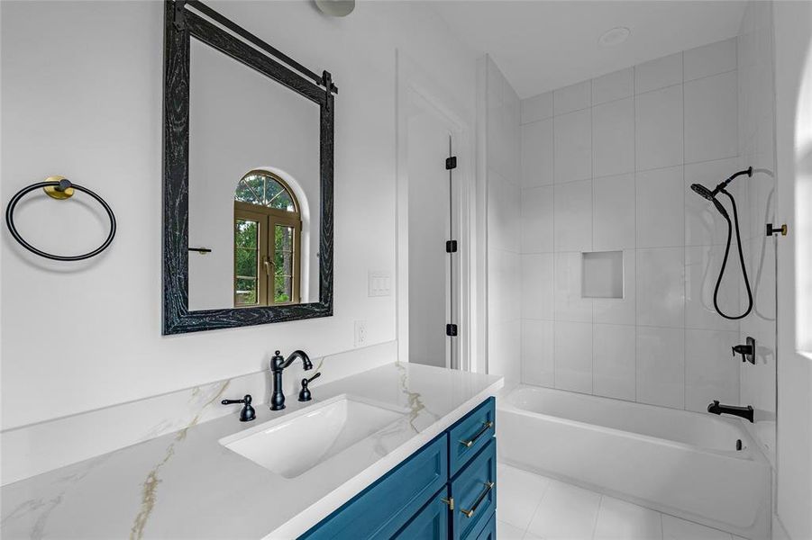 Light & bright bath 2 has a tub/shower combo with option for handheld shower fixture Light & bright bath 2 has a tub/shower combo with option for handheld shower fixture