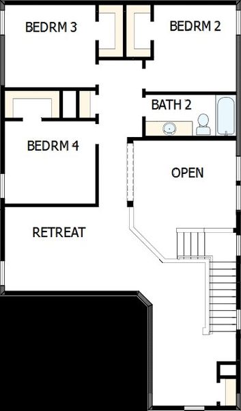 2D floor plan layout of this home in Nexus – Park Collection, Gallatin, TN (Image 3).