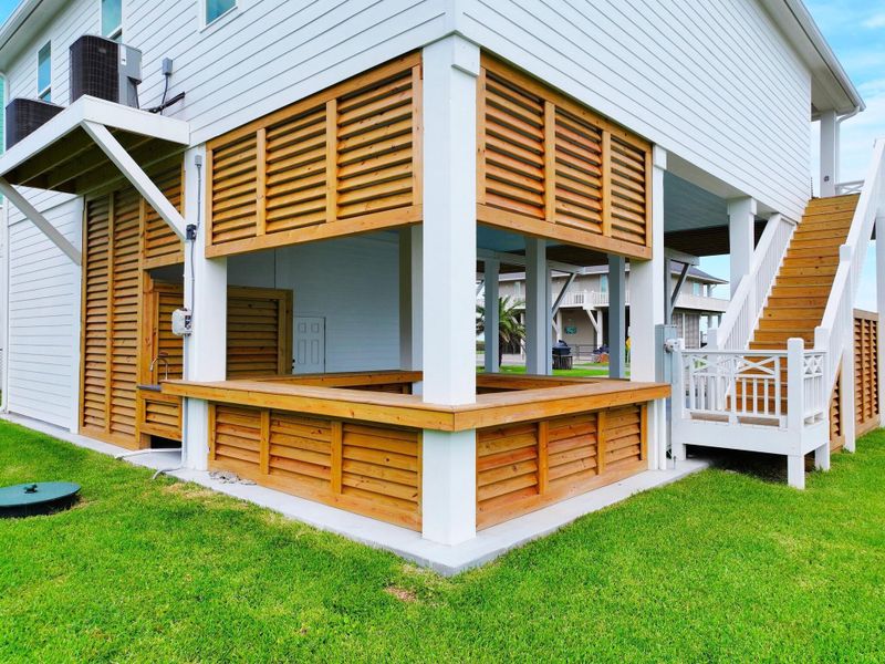 Exterior details and patio area of a home in , Bolivar Peninsula (Image 36). Exterior details and patio area of a home in , Bolivar Peninsula (Image 36).
