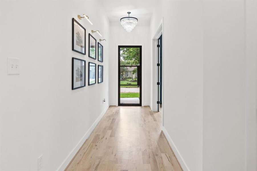 Entry hall views back toward the front door.