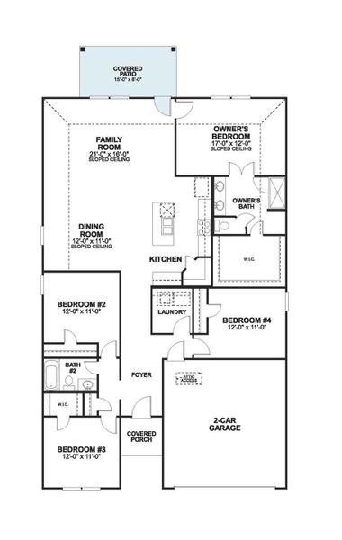 2D floor plan layout of this home in Carillon, Manor, TX (Image 4). 2D floor plan layout of this home in Carillon, Manor, TX (Image 4).