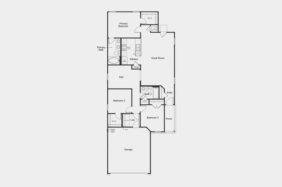 2D floor plan layout for the 1360 by KB Home in Grace Landing, Willis, TX (Image 3). 2D floor plan layout for the 1360 by KB Home in Grace Landing, Willis, TX (Image 3).