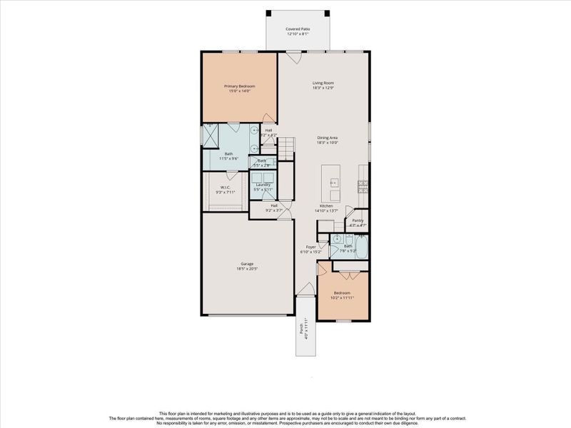 2D floor plan layout of this home in Bridge Creek 45s and 50s, Cypress, TX (Image 4).