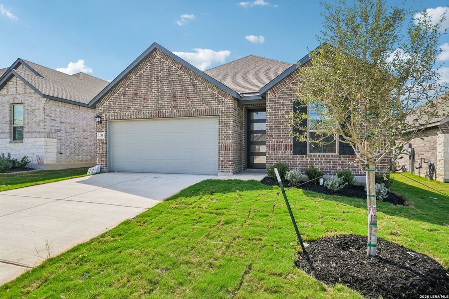 Front exterior of a new home in Arcadia Ridge - Premier Series, San Antonio, TX, highlighting curb appeal (Image 23). Front exterior of a new home in Arcadia Ridge - Premier Series, San Antonio, TX, highlighting curb appeal (Image 23).