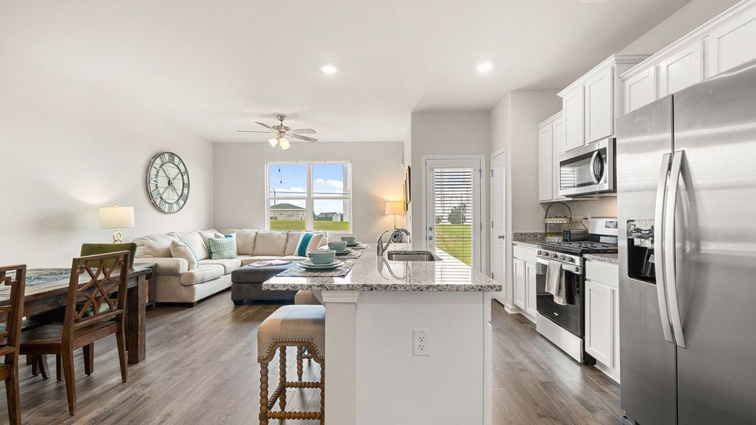 Representative furnished interior of a home built from the Maywood 3 by D.R. Horton in The Abbey at Trolley Run Station, Aiken (Image 5).