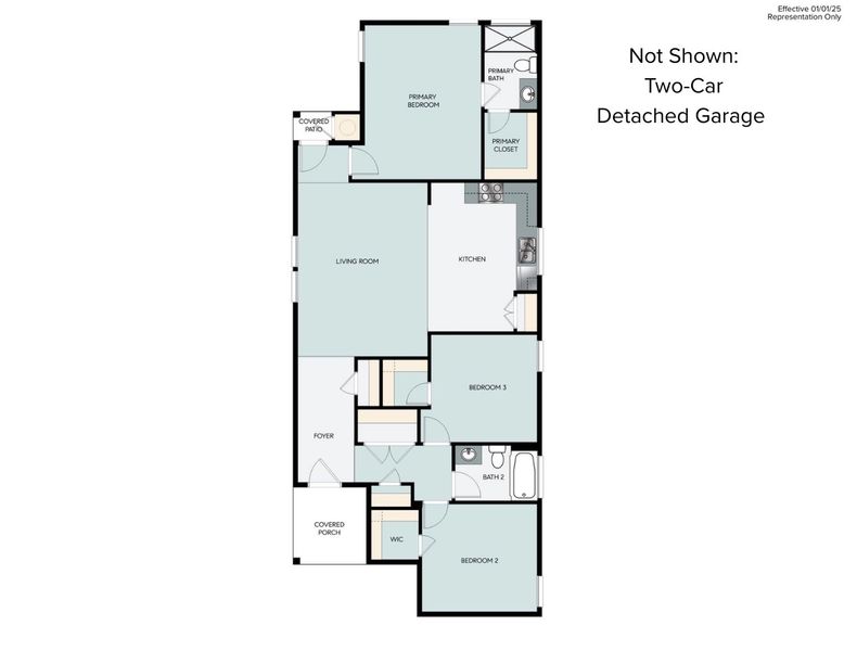 2D floor plan layout of this home in Casetta Ranch, Kyle, TX (Image 5).