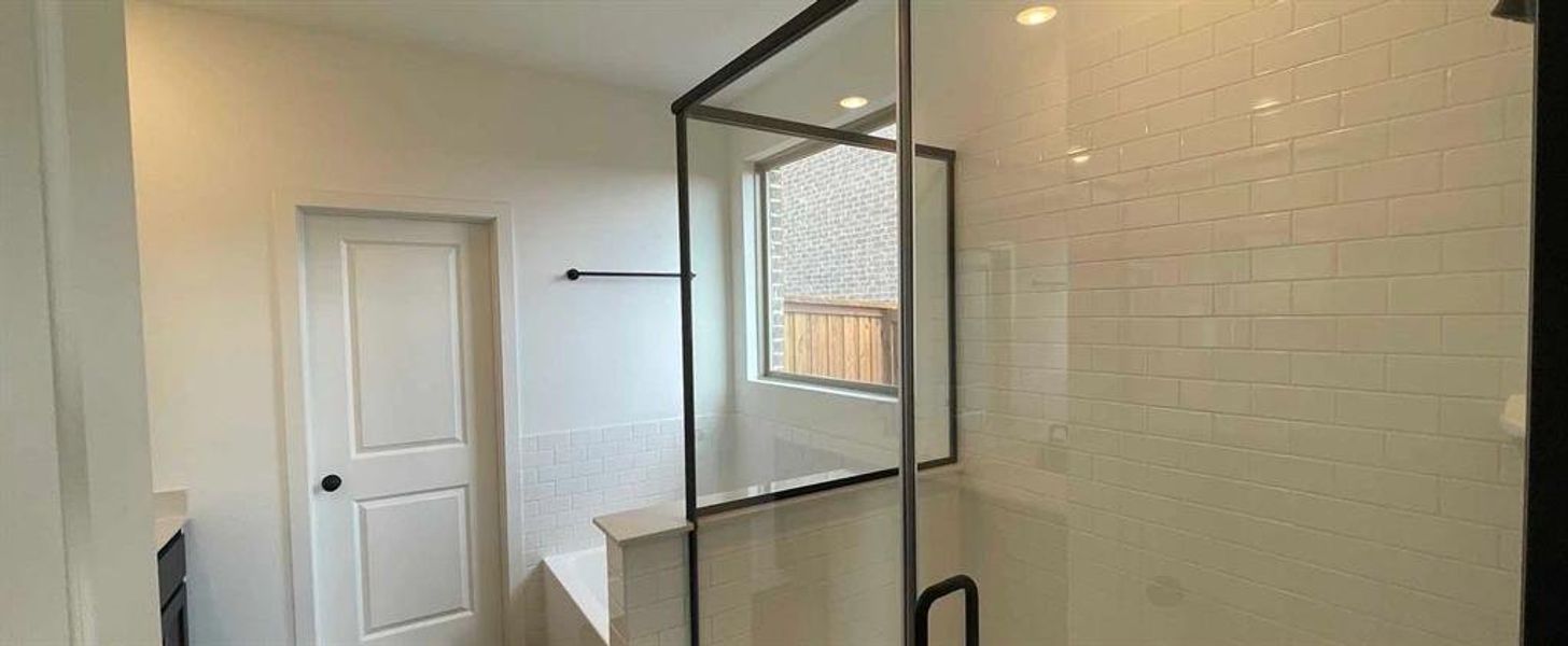 Primary Bathroom Construction Progress featuring the Noir Collection