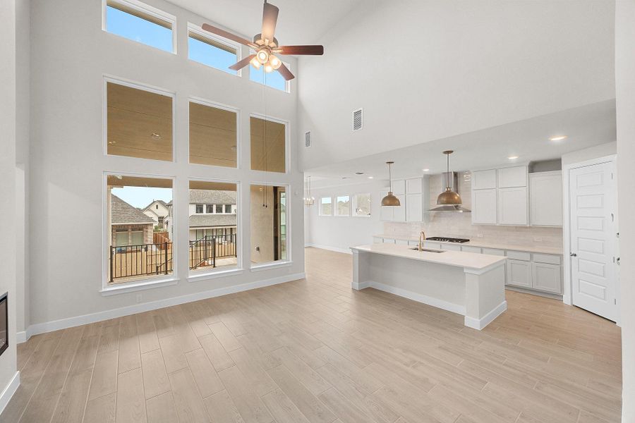 Furnished interior view inside a new home in The Colony, Bastrop (Image 6). Furnished interior view inside a new home in The Colony, Bastrop (Image 6).