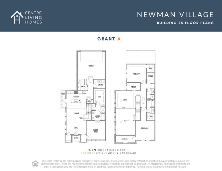 2D floor plan layout of this home in Newman Village Townhomes, Frisco, TX (Image 5).