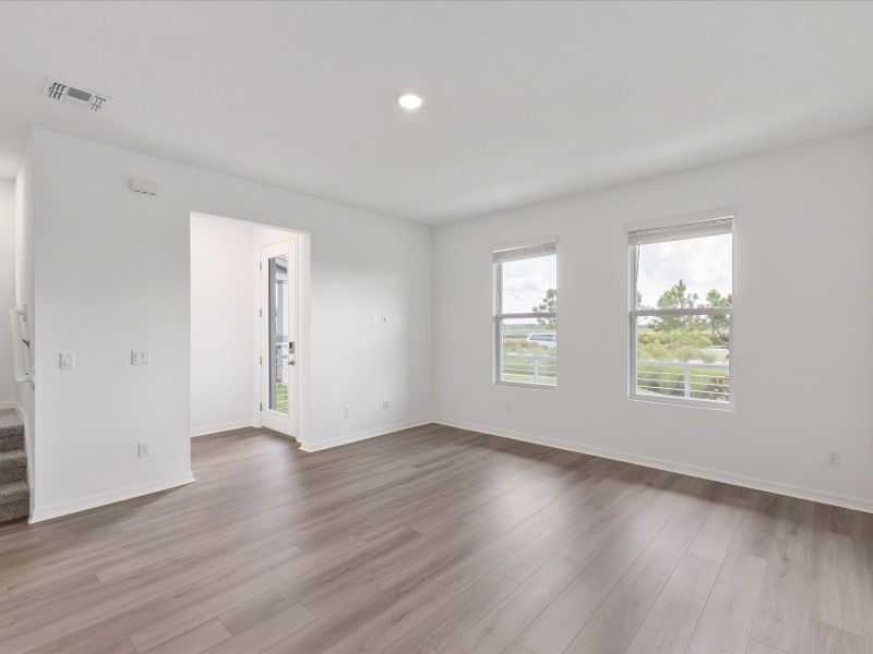 Living room in the Ellison floorplan at 4621 Cross Prairie Parkway in The Meadow at Crossprairie