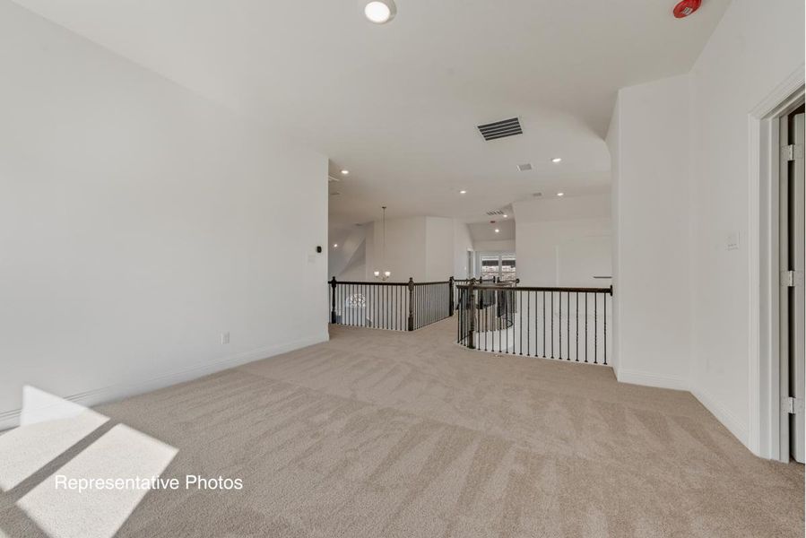 Representative unfurnished interior of a home built from the Grand Emerald III by Grand Homes in Cedar Ridge Estates, Grand Prairie (Image 20). Representative unfurnished interior of a home built from the Grand Emerald III by Grand Homes in Cedar Ridge Estates, Grand Prairie (Image 20).