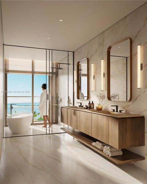 Furnished interior view inside a new home in , Miami (Image 7).