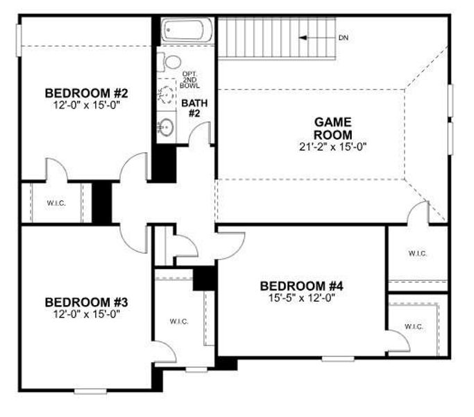 2D floor plan layout of this home in Sorella, Tomball, TX (Image 3).