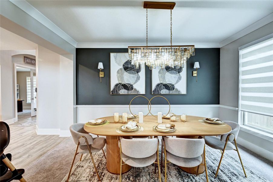 FORMAL STUDY WITH CHANDELIERS