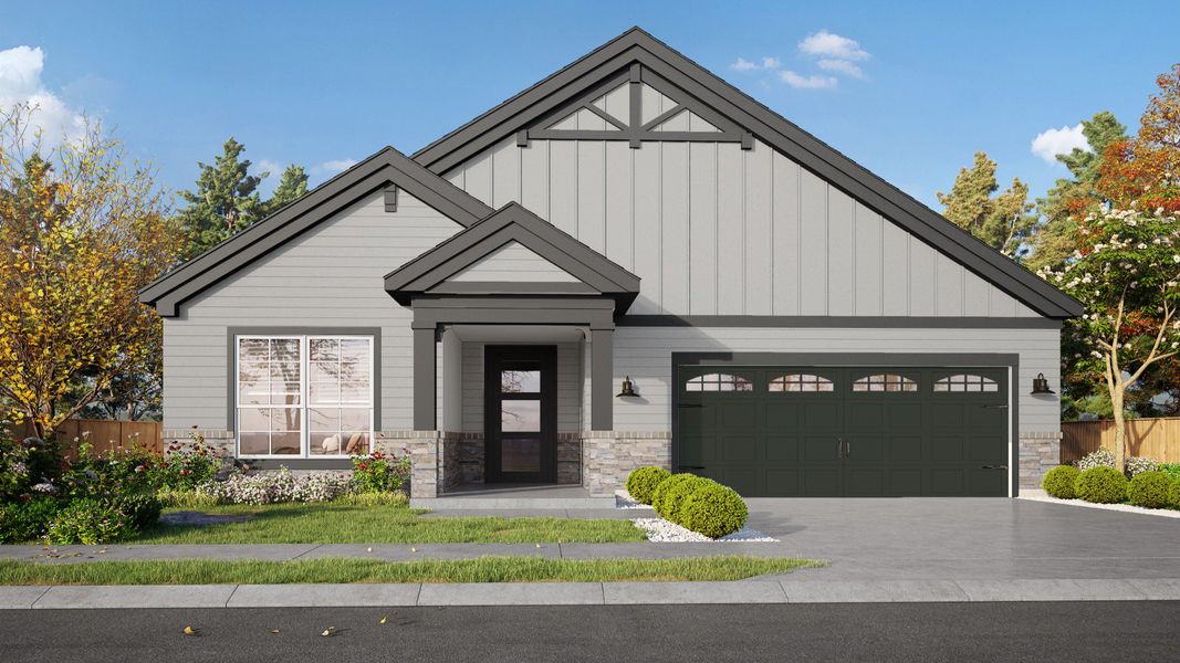 Representative exterior photo of a completed home built from the Portico by Epcon Communities in Winfrey Estates, Tomball, TX (Image 1). Representative exterior photo of a completed home built from the Portico by Epcon Communities in Winfrey Estates, Tomball, TX (Image 1).