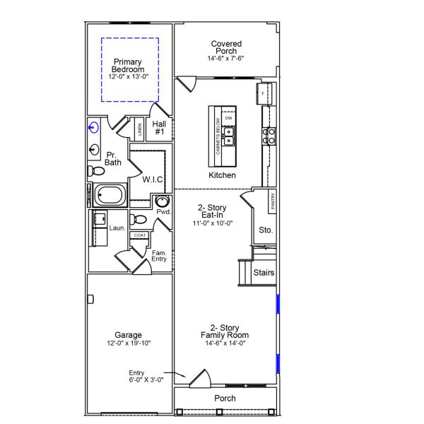2D floor plan layout of this home in Grand Park, Leland, NC (Image 4).