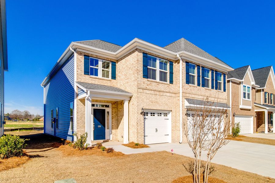Front exterior of a new home in Hendrix Farms, Lexington, SC, highlighting curb appeal (Image 22).