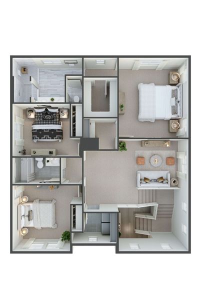 2D floor plan layout for the 3502 by Tri Pointe Homes in Sterling Ranch, Littleton, CO (Image 3).