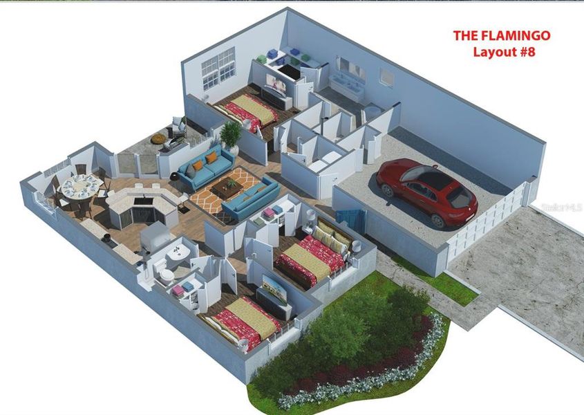 2D floor plan layout of this home in , Lakeland, FL (Image 2).