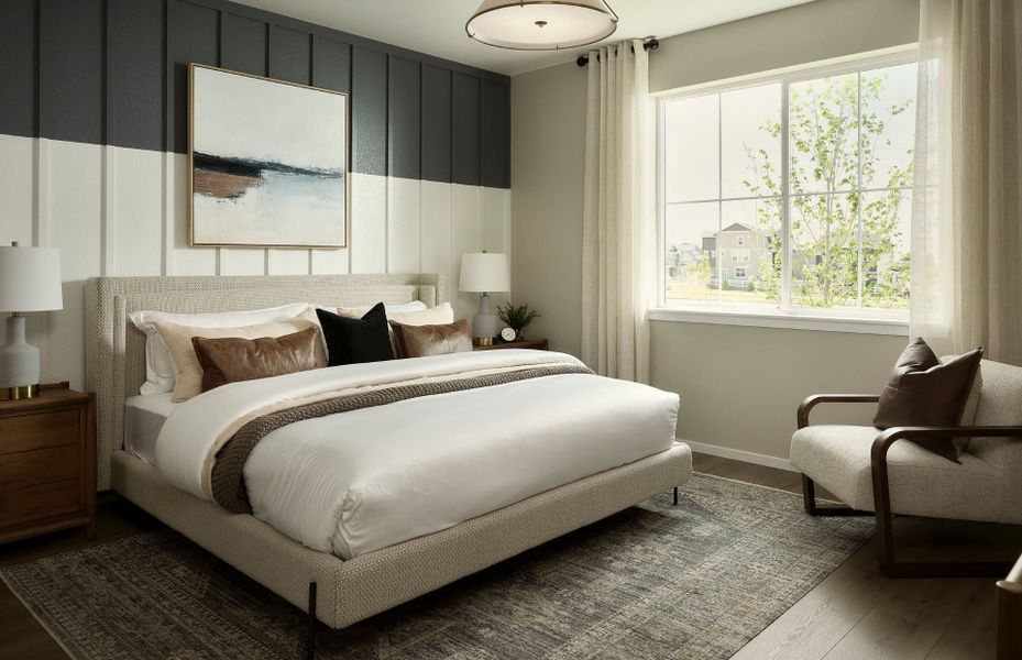 Furnished interior view inside a new home in Harvest Crossing, Aurora (Image 9). Furnished interior view inside a new home in Harvest Crossing, Aurora (Image 9).