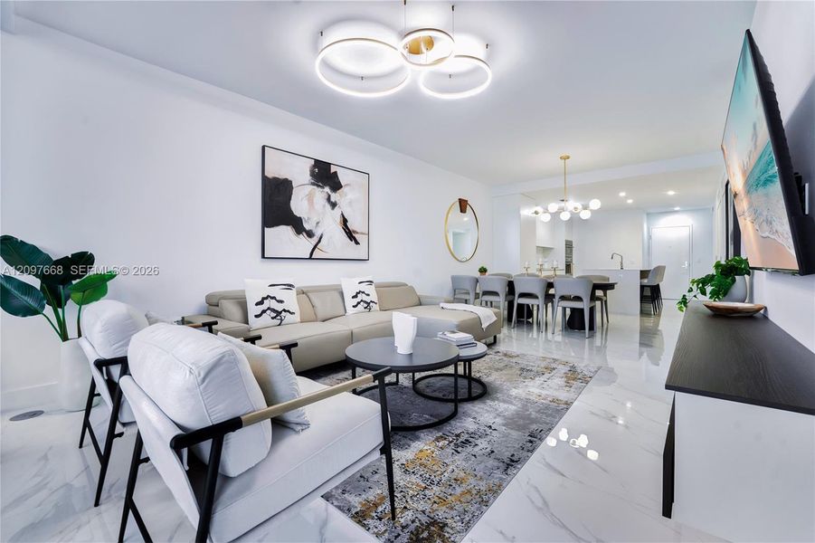 Furnished interior view inside a new home in , Miami (Image 24).