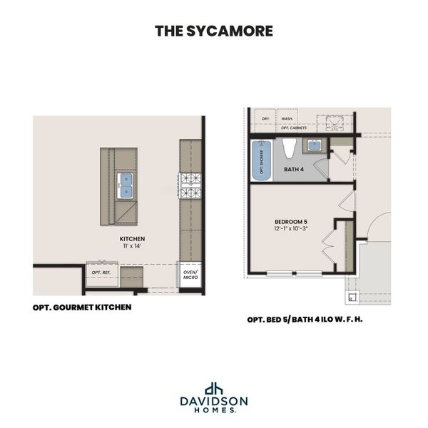 2D floor plan layout for the The Sycamore A by Davidson Homes LLC in Saddle Creek Ranch, Cibolo, TX (Image 4).