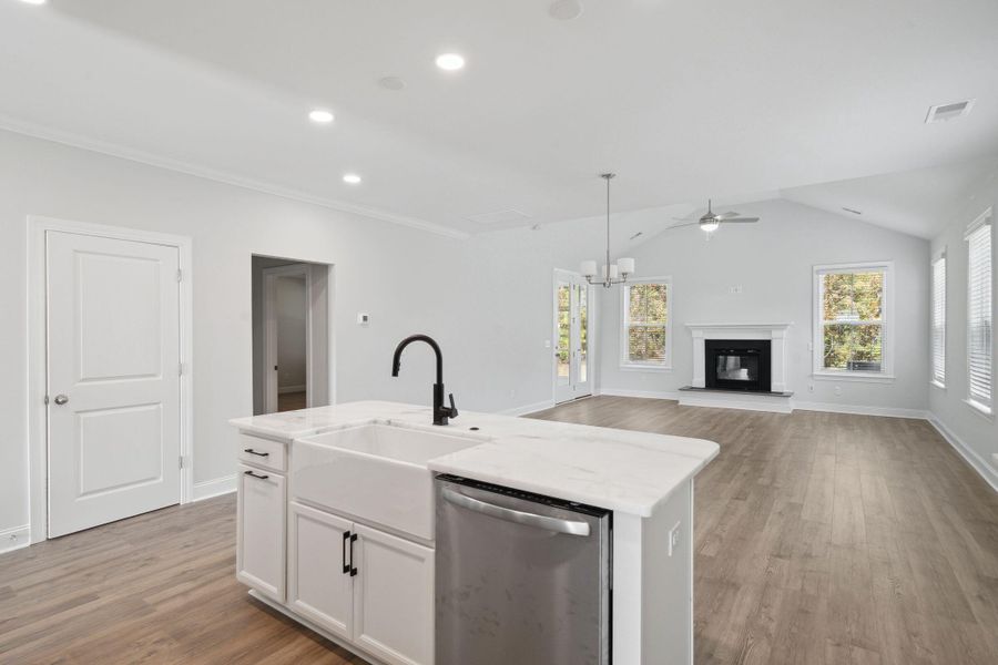 Furnished interior view inside a new home in Tidewater at Lakes of Cane Bay, Summerville (Image 17).