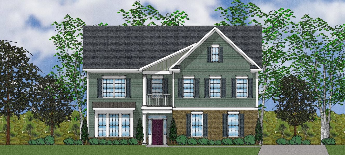 Representative exterior photo of a completed home built from the Cushing II - Elite Collection by Mungo Homes in Suter Estates, Easley, SC (Image 31).