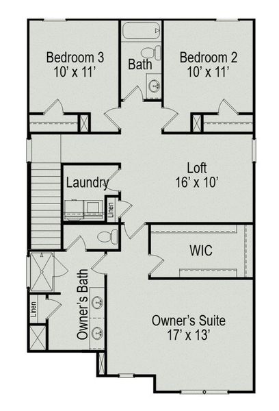 2D floor plan layout of this home in Jackson Hills, Clarksville, TN (Image 5).