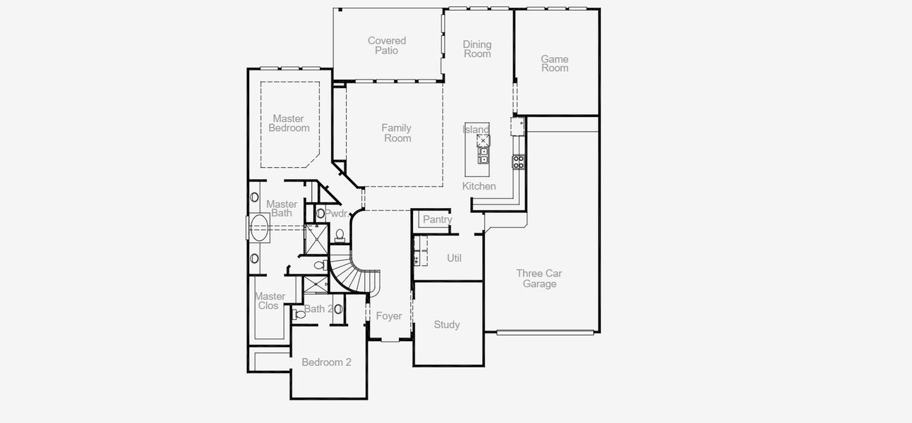 2D floor plan layout for the Weston by Coventry Homes in Lariat, Liberty Hill, TX (Image 4).