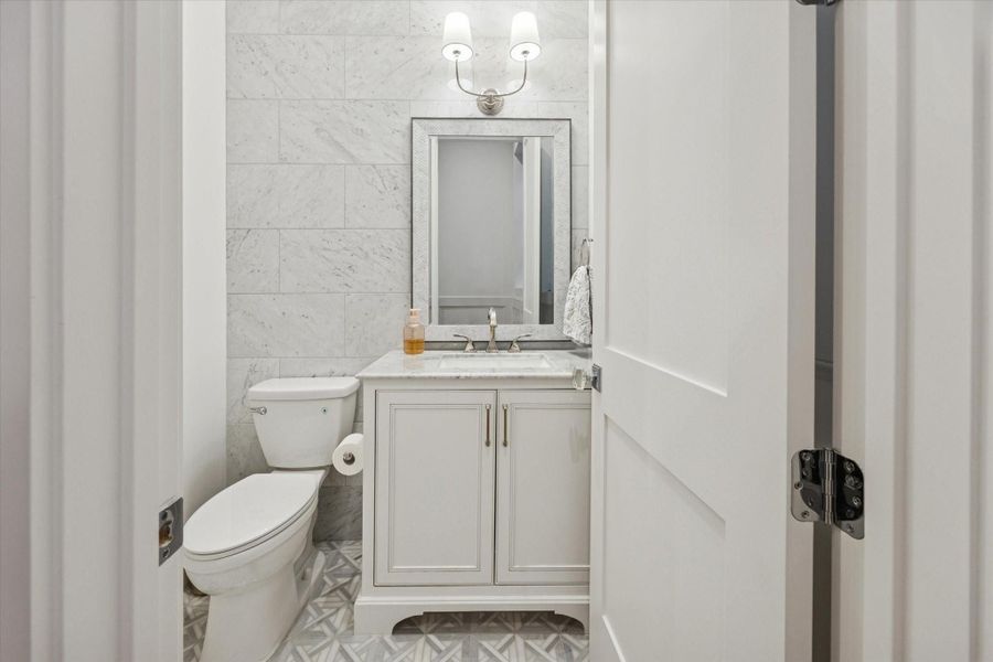 Powder bath on the second floor