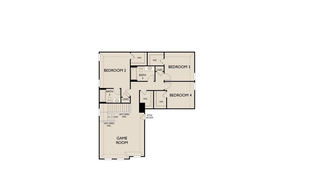 2D floor plan layout for the Dakota by Ashton Woods in Wildflower Ranch, Justin, TX (Image 5).