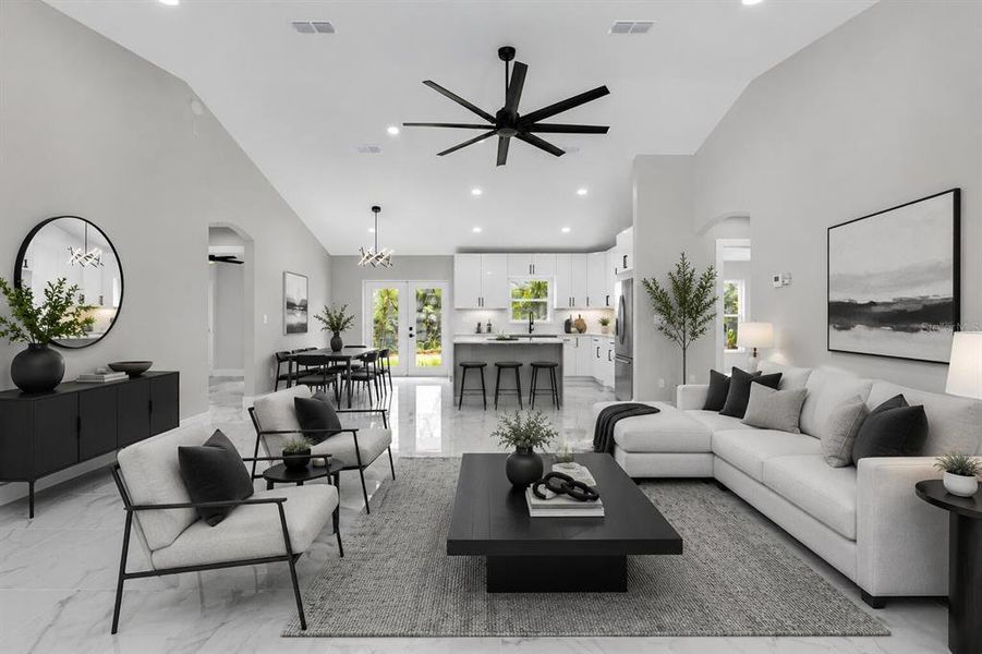 Furnished interior view inside a new home in , Dunnellon (Image 9).