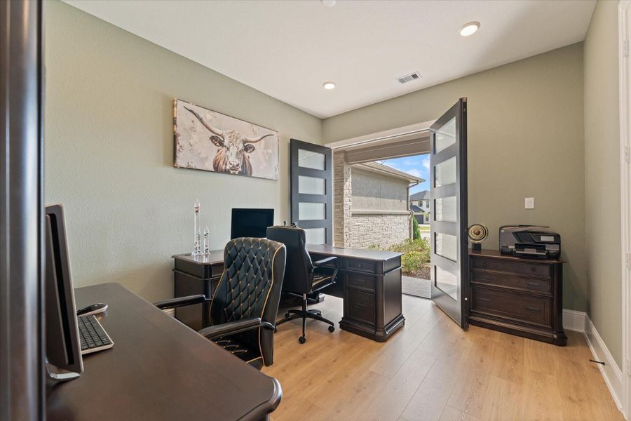 Private office with natural light.